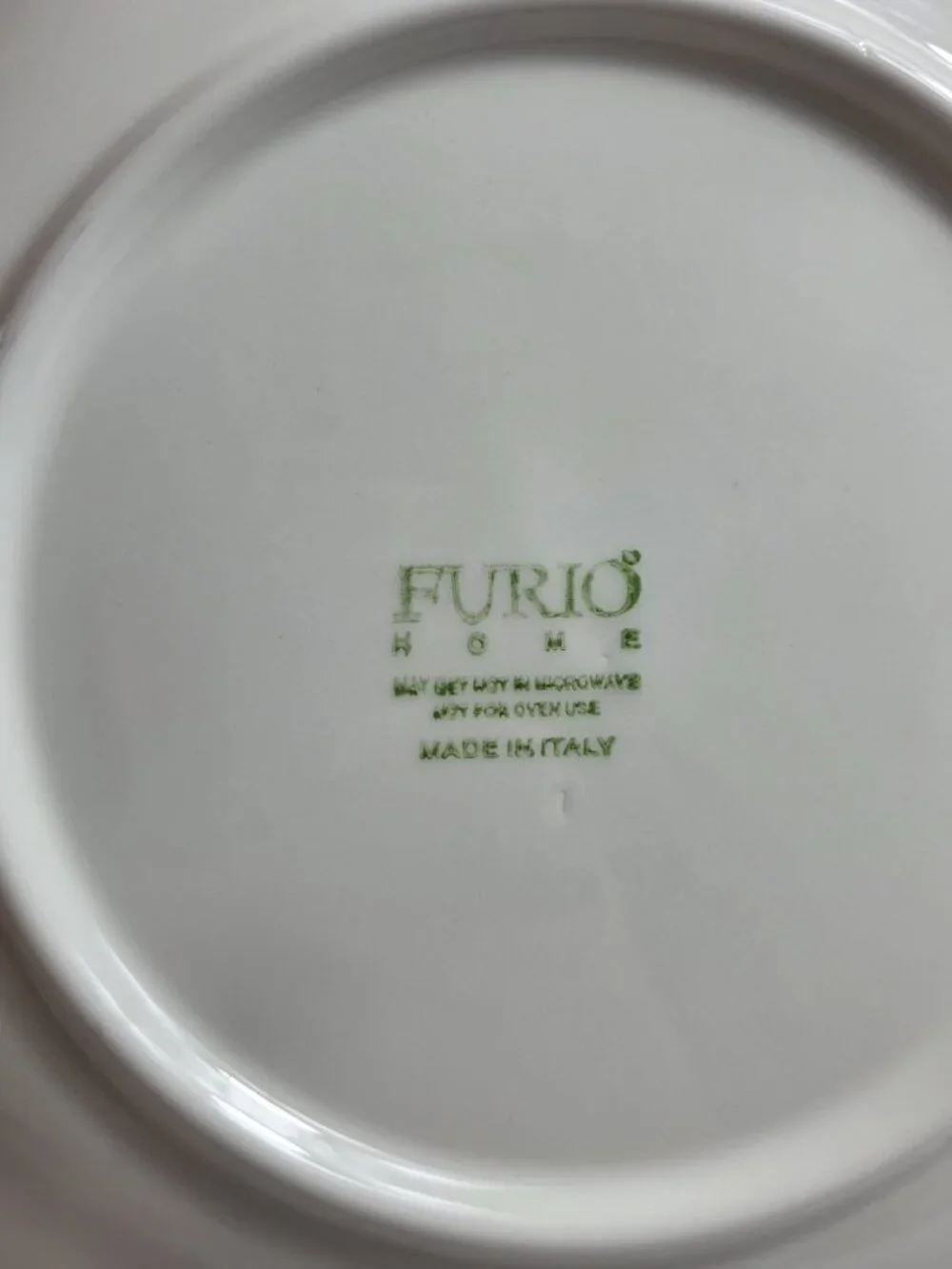 ONE Furio Christmas Tree Dinner Plate Green Sponge Tree & Edge Made in Italy